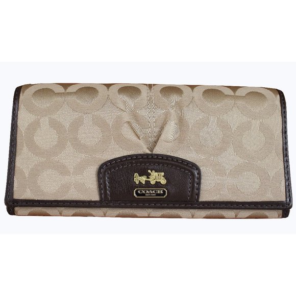 Coach Madison Op Art Wallet Sateen & Leather - Picture 8 of 9